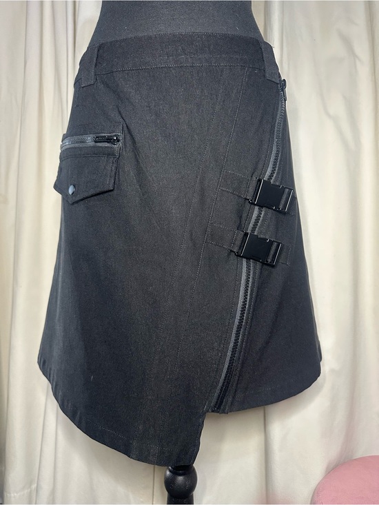 Killstar Dresses & Skirts - Killstar Black Asymmetrical Skirt with Buckle and Zipper Detail